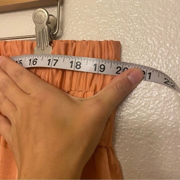 Lane Bryant Hi-Low pull on Coral peach Skirt silky Crinkle lightweight 18-20 New - Picture 6 of 11